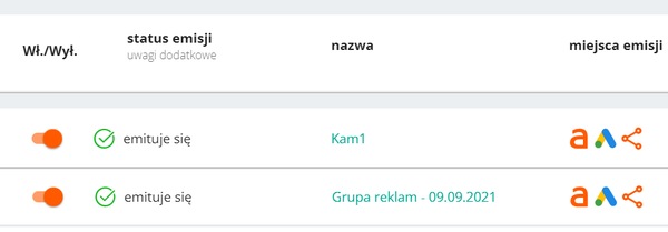 Włącznik projektów