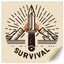 SURVIVAL - naklejka, wlepka, sticker, wlepa survivalowa 8 x 8 cm