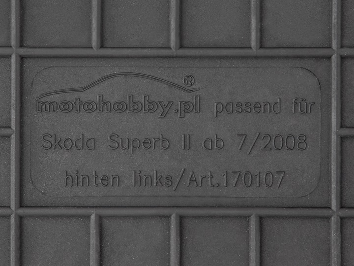 SKODA SUPERB 2 II (2008-2015) ALFOMBRILLAS GOMA 