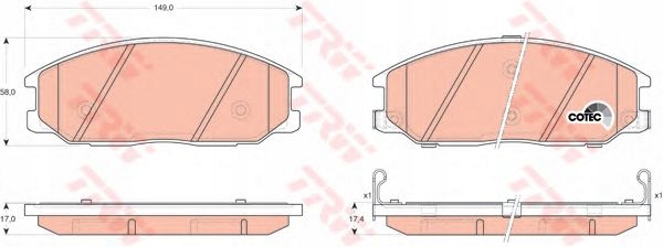 PLAQUETTES FREIN SSANGYONG AVANT ACTYON KYRON REXTON 2,