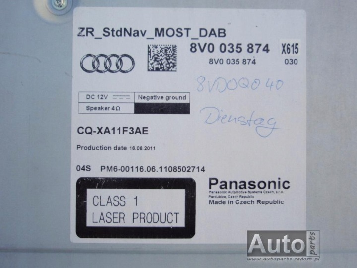 AP MMI 3G 8V0035874 8V0919614C 8V0857273B AUDI A3 8V