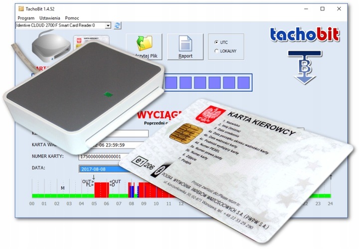 LECTOR MAPAS KIEROWCOW + OPROGRAM. TACHOBIT RAPORT 