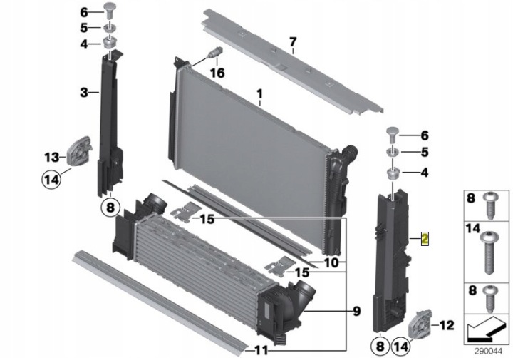 BMW OE 17117600536 FIXATION RADIATEUR