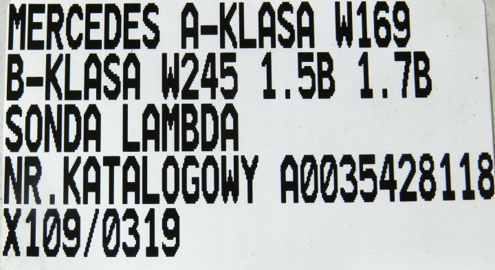 SONDE LAMBDA A-KLASA W169 1.5 1.7 B A0035428118