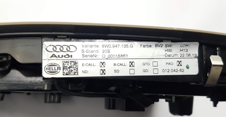 AMPOULE PLAFONNIERS LED BEIGE AUDI A4 B9 8W0947135G
