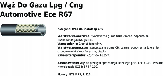 TUBULADURA TUBOS LPG/CNG 10 BAR ECE R67 4X10MM 1METR 