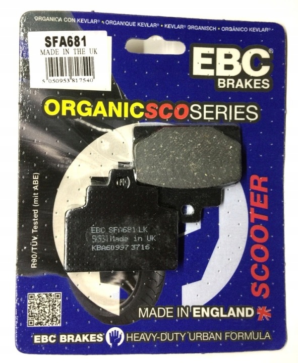 PLAQUETTES FREIN EBC SFA681 SKUTEROWE JEU SUR 1 DISQUES