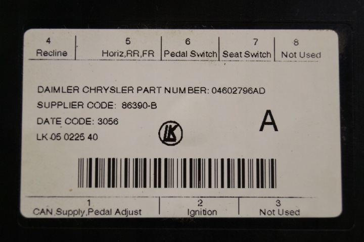 MODULE CONTRÔLEUR SIÈGES JEEP GRAND CHEROKEE WK