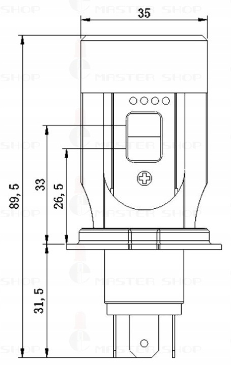 AMPOULE LED H4 HS1 2X2000 LM MOTEUR SCOOTER MOTOCYCLETTE