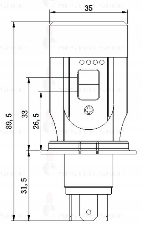 LEMPUTĖ LED H4 HS1 2X2000 LM MOTOR SKUTERIS MOTOCIKLAS nuotrauka 4