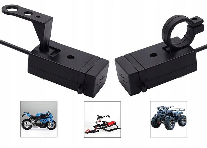 DISPOSITIVO DE CARGA MOTOCICLETA 2 PIEZAS USB QC3.0 RÁPIDA CARGADOR 