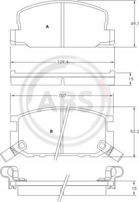 A.B.S ZAPATAS DE FRENADO PARTE DELANTERA TOYOTA COROLLA FX E8B 