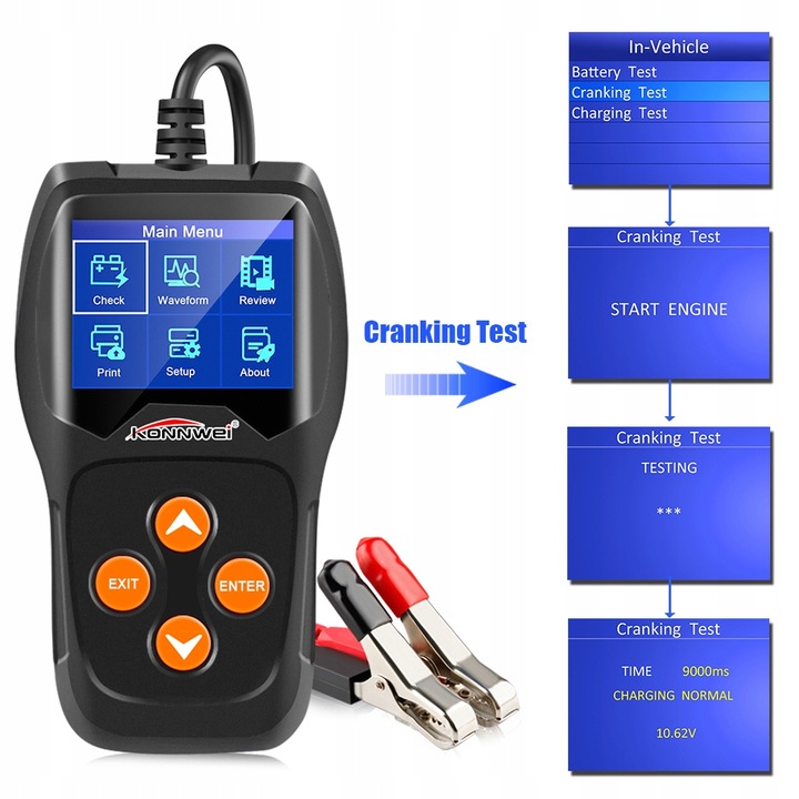 ENSAYADOR PARA BATERII AKUMULATOROW 12V KONNWEI KW600 