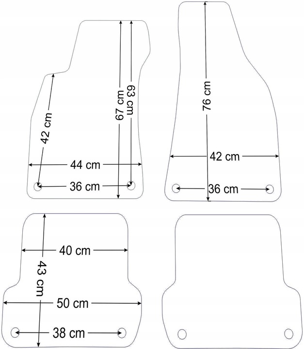 AUDI A4 B6/B7 01- MATS VELOUR SILVER+SKORA 