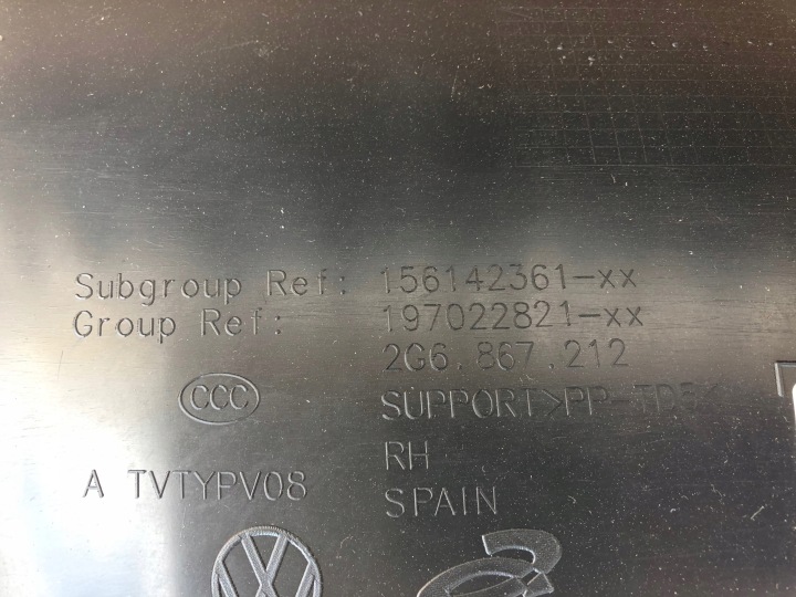 VW POLO VI 2G GARNITURE COLLECTEUR PORTES DROIT ARRIÈRE