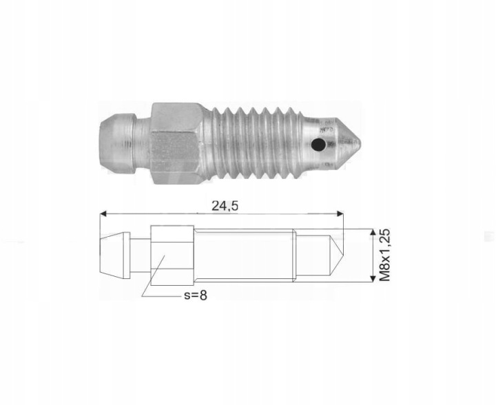 SÉPARATEUR D'AIR ÉTRIER CYLINDRIQUE M8 1X1,25 24,5MM