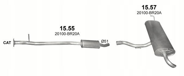 SILENCIEUX POLMOSTROW 15.57ALU FINAL NISSAN QASHQAI 2.0I 16V