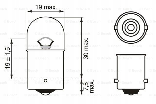 AMPOULE R5W 12V PURE LIGHT BOSCH 1987302204 R5W