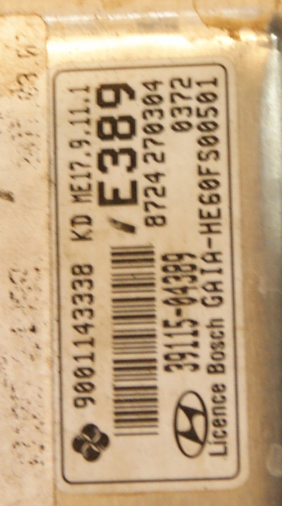 HYUNDAI I10 II 16 KIT ORDINATEUR 39115-04389