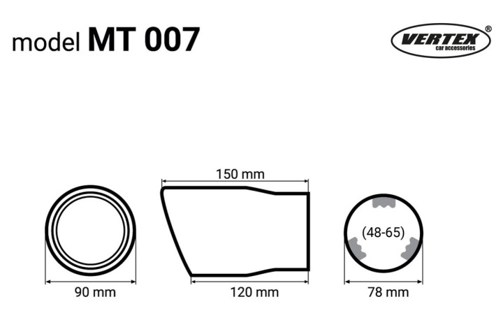 EMBOUT ÉCHAPPEMENT SILENCIEUX ACIER INOXYDABLE GARNITURE DE FREIN 007BLC