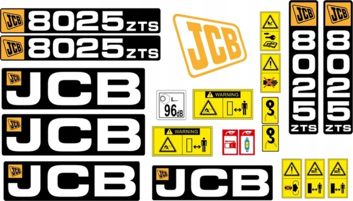 PEGATINAS JCB 8025 ZTS + PIKTOGRAMY LAMINOWANE 