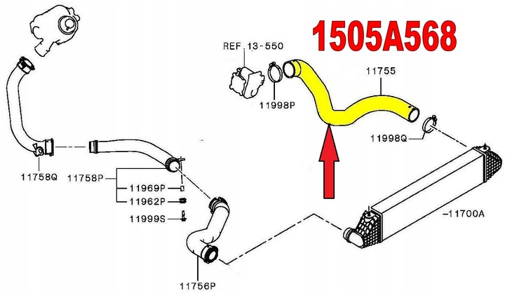 CABLE TURBO MITSUBISHI OUTLANDER 2.2 DID 11755 