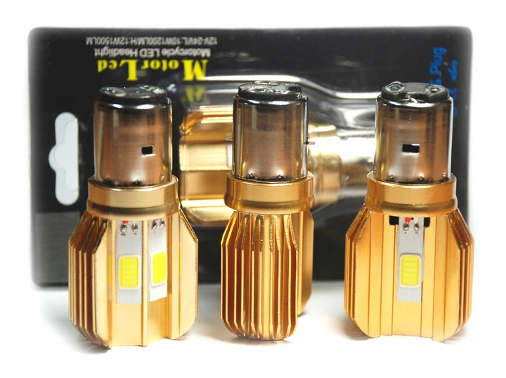 LUZ DIODO LUMINOSO LED MOTOCICLETA MOTOR BA20D H6 S2 1500LM GOLD 