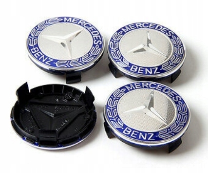 COUVERCLE MERCEDES BOUCHONS ZNACZKI 75MM MERCEDES-BENZ MERCEDES 4 PIÈCES
