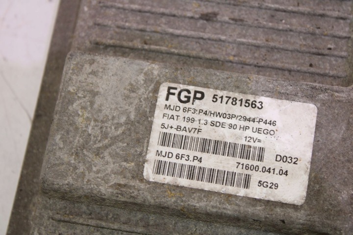 KIT DE DÉMARRAGE ORDINATEUR FUSIBLE FIAT G. PUNTO 1,3