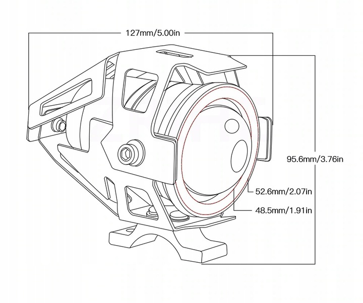 HALOGENAS ŽIBINTAS REFLEKTORIUS LED CREE U5 MOTOCIKLAS MOTOR nuotrauka 15