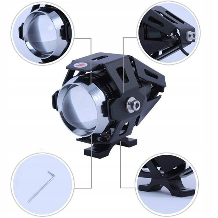 HALOGENAS ŽIBINTAS REFLEKTORIUS LED CREE U5 MOTOCIKLAS MOTOR nuotrauka 4