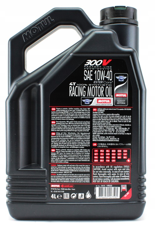 ACEITE MOTUL 300V 10W40 4L + FILTRO ACEITES KN 