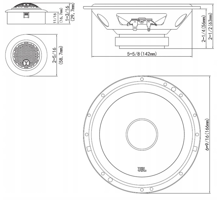 JBL STAGE2 604C ALTAVOCES TOYOTA AYGO PROACE PEUGEOT 107 208 308 DE CARGA RCZ 