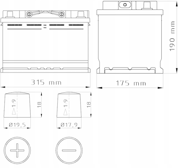 VARTA BATERÍA 12V 85AH/800A L- 315X175X190 SILVER DYNAMIC 