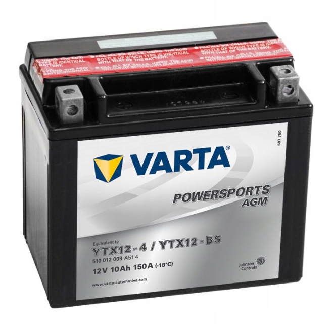 BATTERIE VARTA YTX12-BS 12V 10AH 150A