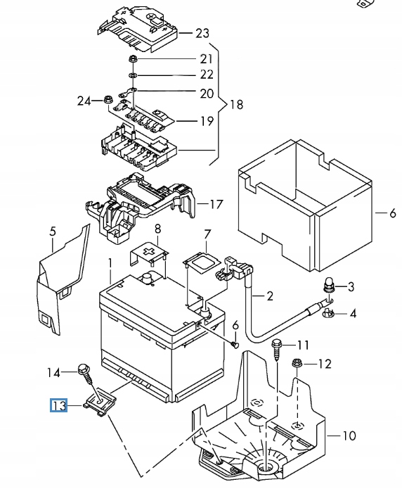 SOPORTE BATERÍA VW AUDI SKODA SEAT SUJECIÓN SOPORTE BRIDA PERNO JUEGO 