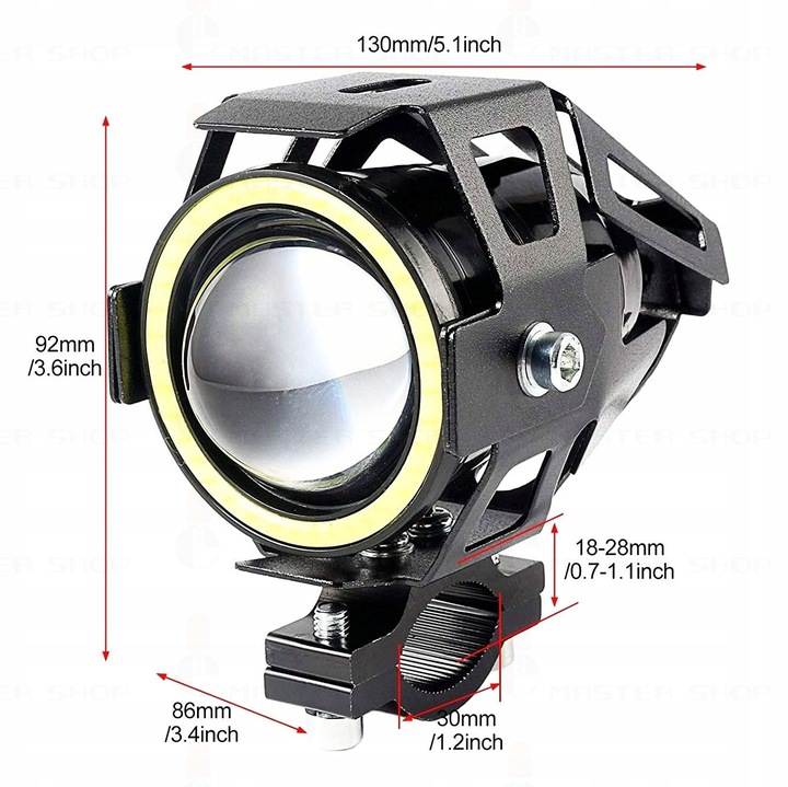 HALÓGENO DIODO LUMINOSO LED FARO FARO QUAD CROSS U7 3000LM 