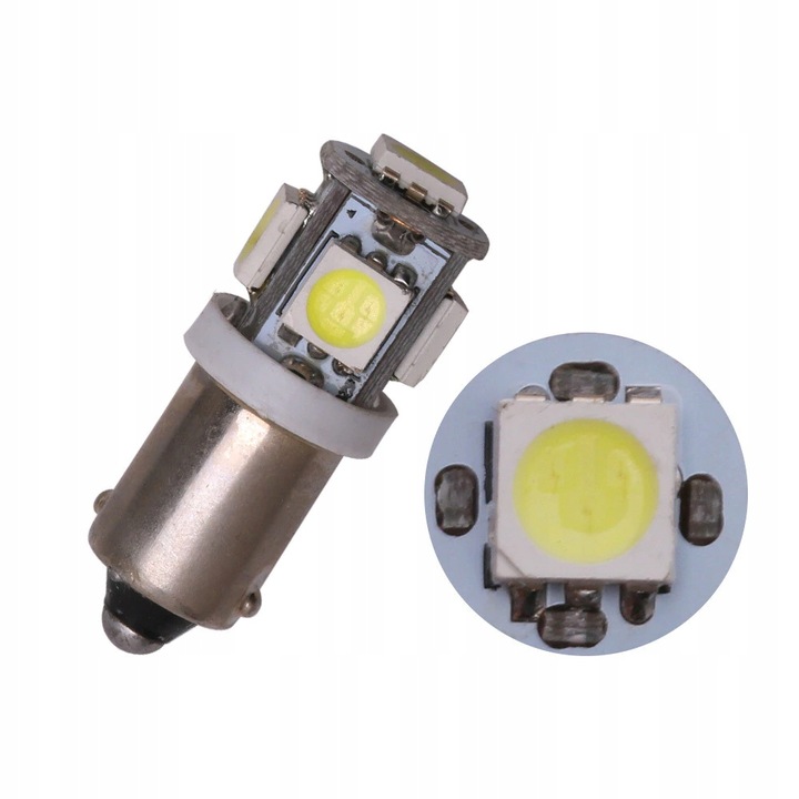 LUZ DIODO LUMINOSO LED 5 SMD 5050 T4W BA9S POSTOJOWKA POZYCJA 