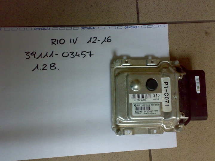 Buy Kia rio iv 1.2b computer controller 39111-03457 ❱ XDALYS Buy Kia rio iv 1.2b computer controller 39111-03457 ❱ XDALYS
