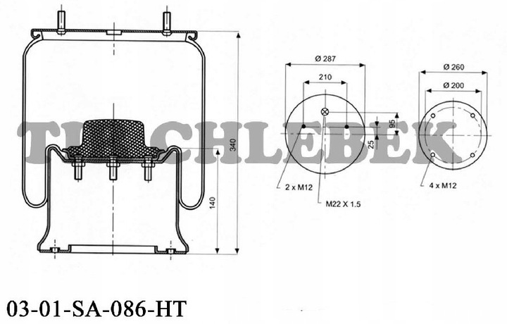 BOLSA SUSPENSIONES PNEUMATYCZNEGO SAF 2918V HT 