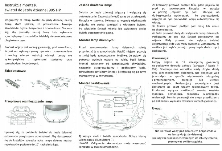 LUZ PARA CONDUCTOR DE DÍA DE DÍA DRL DIODO LUMINOSO LED WASKIE CORTO 905 DIRECCIÓN GR 