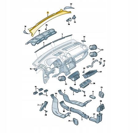 VOLKSWAGEN OE 2K0819403 DOUBLURE DE PASSAGE DE ROUE GUIDE EAU