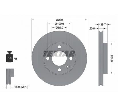 TEXTAR DISC BRAKE SEAT IBIZA/TOLEDO/VW 