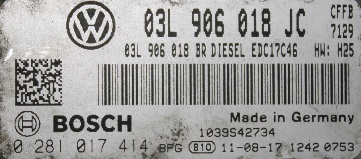 SEAT SKODA ORDINATEUR MOTEUR 03L906018JC 0281017414