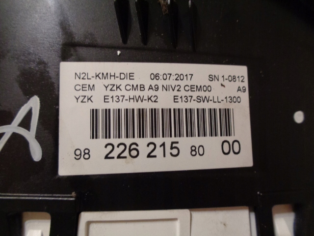 PEUGEOT 2008 LIFT COMPTEUR TABLEAU DE BORD 9822621580 EUROPE