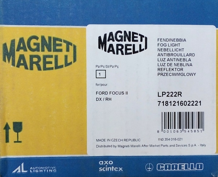 MAGNETI MARELLI PHARES ANTIBROUILLARD DROIT FORD FOCUS II