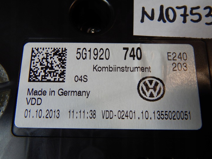 VW GOLF VII COMPTEUR COMPTEUR 5G1920740