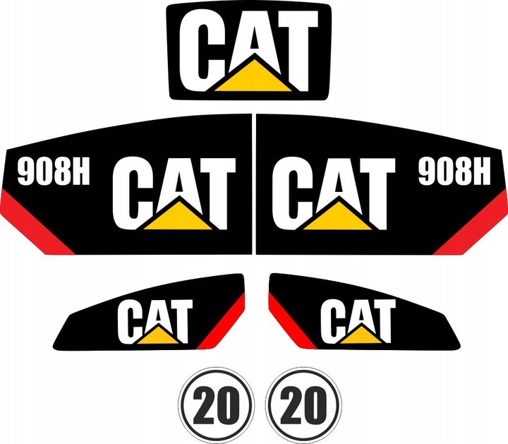 PEGATINAS CAT 908H CATERPILLAR LAMINOWANE DISPOSITIVO DE CARGA 