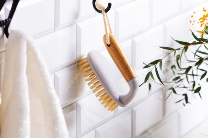 BROSSE VERS LAVAGE AVEC ÉTRIER DE FIXATION ERGONOMIQUE MANIVELLE MULTIFONCTIONNELLE BAMBUS YORK