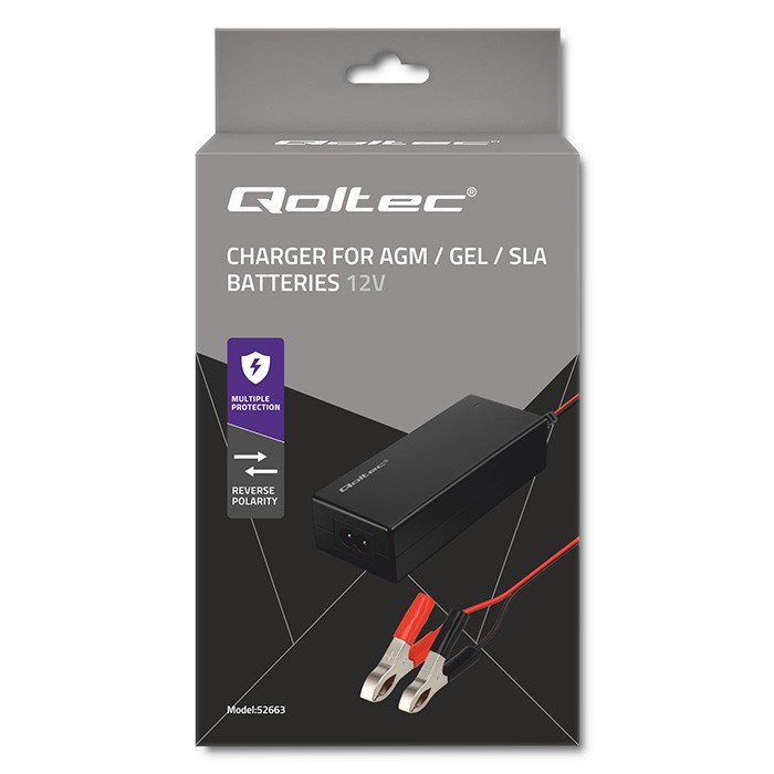 2× CHARGEUR 12V 2A 24W AGM GEL STD AUTOMATIQUE AVEC LED CHARGEUR 1.8M QOLTEC